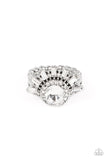 Ravishing Radiance - White Ring - Paparazzi Accessories Ring Bedazzle Me Pretty Mobile Fashion Boutique