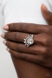 Ravishing Radiance - White Ring - Paparazzi Accessories Ring Bedazzle Me Pretty Mobile Fashion Boutique