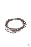 Raw Edge - Brown Bracelet - Paparazzi Accessories Bracelet Bedazzle Me Pretty Mobile Fashion Boutique