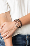 Raw Edge - Brown Bracelet - Paparazzi Accessories Bracelet Bedazzle Me Pretty Mobile Fashion Boutique