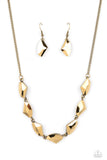 Raw Rapture - Brass Necklace - Paparazzi Accessories Necklace Bedazzle Me Pretty Mobile Fashion Boutique