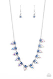 Razor-Sharp Refinement - Blue Necklace - Paparazzi Accessories Necklace Bedazzle Me Pretty Mobile Fashion Boutique
