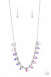 Razor-Sharp Refinement - White Necklace - Paparazzi Accessories Necklace Bedazzle Me Pretty Mobile Fashion Boutique