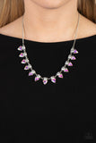 Razor-Sharp Refinement - White Necklace - Paparazzi Accessories Necklace Bedazzle Me Pretty Mobile Fashion Boutique