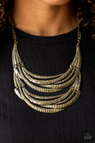 Read Between The VINES - Brass Necklace - Paparazzi Accessories Necklace Bedazzle Me Pretty Mobile Fashion Boutique