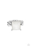 Ready For My Coronation - White Ring - Paparazzi Accessories Ring Bedazzle Me Pretty Mobile Fashion Boutique