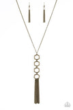Ready, Set, GEO! - Brass Necklace - Paparazzi Accessories Necklace Bedazzle Me Pretty Mobile Fashion Boutique