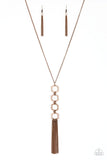 Ready, Set, GEO! - Copper Necklace - Paparazzi Accessories Necklace Bedazzle Me Pretty Mobile Fashion Boutique