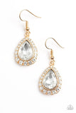 Ready, Set, GLOW! - Gold Earrings - Paparazzi Accessories Earrings Bedazzle Me Pretty Mobile Fashion Boutique