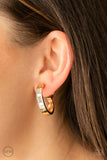 Ready, Steady, GLOW - Gold Clip-On Earrings - Paparazzi Accessories Clip-On Earrings Bedazzle Me Pretty Mobile Fashion Boutique