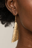Ready The Troops - Gold Earrings - Paparazzi Accessories Earrings Bedazzle Me Pretty Mobile Fashion Boutique