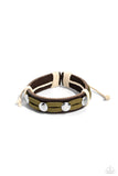Ready to Ride - Green Bracelet - Paparazzi Accessories Bracelet Bedazzle Me Pretty Mobile Fashion Boutique