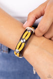 Ready to Ride - Yellow Bracelet - Paparazzi Accessories Bracelet Bedazzle Me Pretty Mobile Fashion Boutique