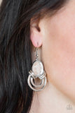 Real Queen - White Earrings - Paparazzi Accessories Earrings Bedazzle Me Pretty Mobile Fashion Boutique