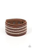 Real Ranchero - Brown Bracelet - Paparazzi Accessories Bracelet Bedazzle Me Pretty Mobile Fashion Boutique