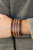 Real Ranchero - Brown Bracelet - Paparazzi Accessories Bracelet Bedazzle Me Pretty Mobile Fashion Boutique