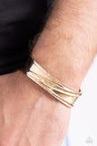 Real Slick - Gold Mens Bracelet - Paparazzi Accessories Mens Bracelet Bedazzle Me Pretty Mobile Fashion Boutique