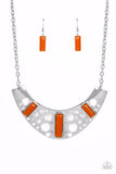 Real Zeal - Orange Necklace - Paparazzi Accessories Necklace Bedazzle Me Pretty Mobile Fashion Boutique