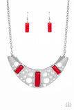 Real Zeal - Red Necklace - Paparazzi Accessories Necklace Bedazzle Me Pretty Mobile Fashion Boutique