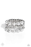Really Bubbly - White Ring - Paparazzi Accessories Ring Bedazzle Me Pretty Mobile Fashion Boutique
