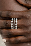 Really Bubbly - White Ring - Paparazzi Accessories Ring Bedazzle Me Pretty Mobile Fashion Boutique