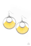 Really High-Strung - Yellow Earrings - Paparazzi Accessories Earrings Bedazzle Me Pretty Mobile Fashion Boutique