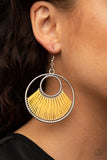 Really High-Strung - Yellow Earrings - Paparazzi Accessories Earrings Bedazzle Me Pretty Mobile Fashion Boutique