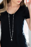 Really Refined - Silver Lanyard - Paparazzi Accessories Lanyard Bedazzle Me Pretty Mobile Fashion Boutique