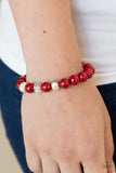 Really Resplendent - Red Bracelet - Paparazzi Accessories Bracelet Bedazzle Me Pretty Mobile Fashion Boutique