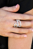 Really Retro - Silver Ring - Paparazzi Accessories Ring Bedazzle Me Pretty Mobile Fashion Boutique