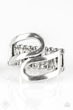 Really Retro - Silver Ring - Paparazzi Accessories Ring Bedazzle Me Pretty Mobile Fashion Boutique