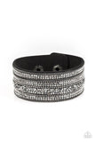 Really Rock Band - Black Bracelet - Paparazzi Accessories Bracelet Bedazzle Me Pretty Mobile Fashion Boutique
