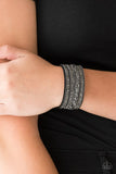 Really Rock Band - Black Bracelet - Paparazzi Accessories Bracelet Bedazzle Me Pretty Mobile Fashion Boutique