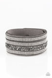 Really Rock Band- Silver Bracelet - Paparazzi Accessories Bracelet Bedazzle Me Pretty Mobile Fashion Boutique