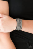 Really Rock Band- Silver Bracelet - Paparazzi Accessories Bracelet Bedazzle Me Pretty Mobile Fashion Boutique