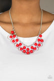 Really Rococo - Red Necklace - Paparazzi Accessories Necklace Bedazzle Me Pretty Mobile Fashion Boutique