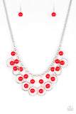 Really Rococo - Red Necklace - Paparazzi Accessories Necklace Bedazzle Me Pretty Mobile Fashion Boutique