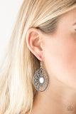 Really Whimsy - White Earrings - Paparazzi Accessories Earrings Bedazzle Me Pretty Mobile Fashion Boutique