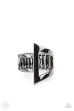 Rebel Edge - Black Ring - Paparazzi Accessories Ring Bedazzle Me Pretty Mobile Fashion Boutique
