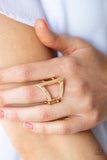 Rebel Edge - Gold Ring - Paparazzi Accessories Ring Bedazzle Me Pretty Mobile Fashion Boutique
