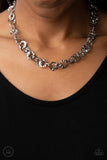 Rebel Grit - Silver Necklace - Paparazzi Accessories Necklace Bedazzle Me Pretty Mobile Fashion Boutique