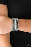 Rebel In Rhinestones - Blue Bracelet - Paparazzi Accessories Bracelet Bedazzle Me Pretty Mobile Fashion Boutique