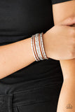 Rebel In Rhinestones - Orange Bracelet - Paparazzi Accessories Bracelet Bedazzle Me Pretty Mobile Fashion Boutique