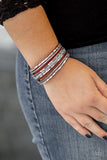 Rebel In Rhinestones - Red Bracelet - Paparazzi Accessories Bracelet Bedazzle Me Pretty Mobile Fashion Boutique