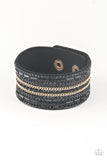 Rebel Radiance - Black Bracelet - Paparazzi Accessories Bracelet Bedazzle Me Pretty Mobile Fashion Boutique