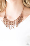 Rebel Remix - Copper Necklace - Paparazzi Accessories Necklace Bedazzle Me Pretty Mobile Fashion Boutique