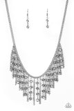 Rebel Remix - Silver Necklace - Paparazzi Accessories Necklace Bedazzle Me Pretty Mobile Fashion Boutique