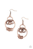 Rebel Ringer - Copper Earrings - Paparazzi Accessories Earrings Bedazzle Me Pretty Mobile Fashion Boutique