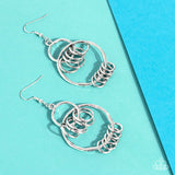 Rebel Ringer - Silver Earrings - Paparazzi Accessories Earrings Bedazzle Me Pretty Mobile Fashion Boutique