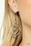 Rebel Ringer - Silver Earrings - Paparazzi Accessories Earrings Bedazzle Me Pretty Mobile Fashion Boutique